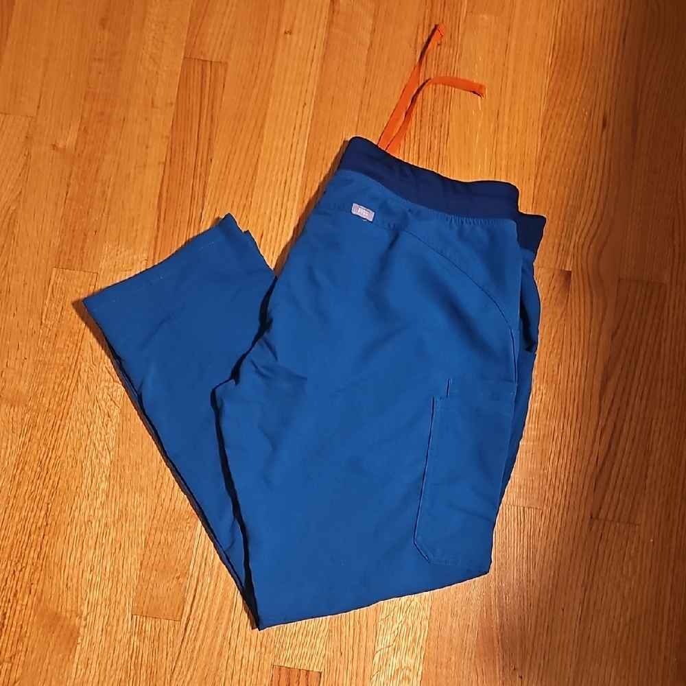 Figs Royal Blue Joggers with Bright Orange Accent